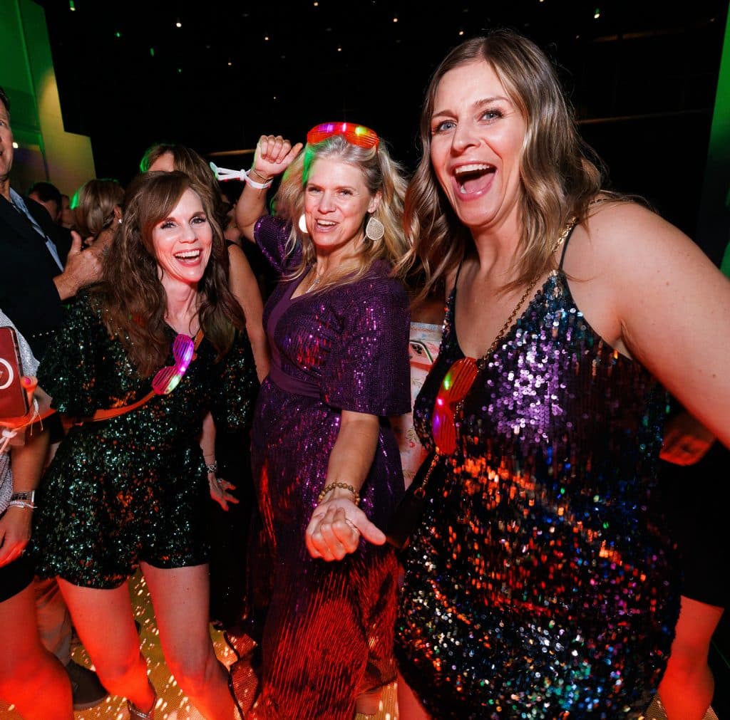 Guests dancing at a Chicago gala with live band entertainment